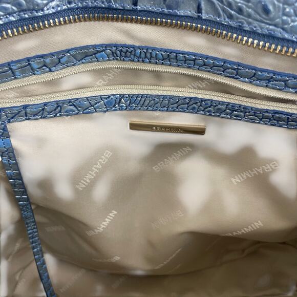Brahmin Abigail Tote Bag Serenity Ombre Melbourne Silvery Blue Leather - Picture 10 of 11